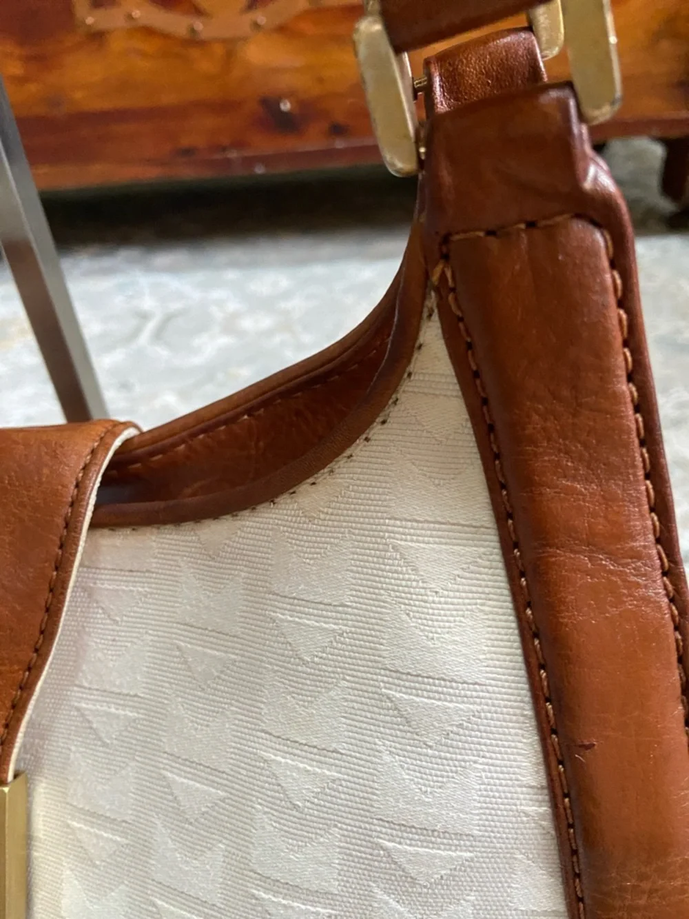 Michael Kors Vintage Lattington Hobo with Monogrammed Jacquard and Leather Trim - Picture 3 of 14